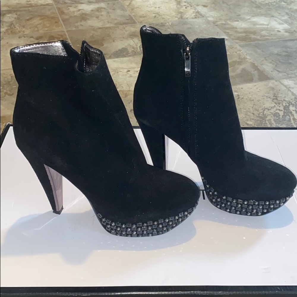 Black suede ankle boots